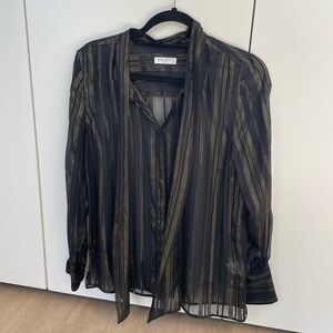 Black and Gold Striped Women's Top